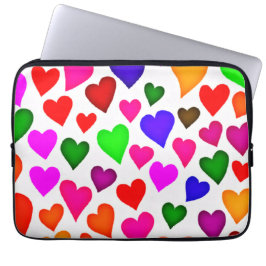 Lebhaftes Multicolor Herzmuster Laptopschutzhülle