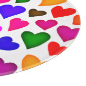 Lebhaftes Multicolor Herzmuster Schneidebrett (Ecke)