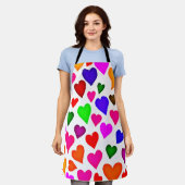 Lebhaftes Multicolor Herzmuster Schürze (Getragen)