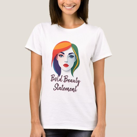 Lebhaftes Multicolor-Portrait T-Shirt (Vorderseite)