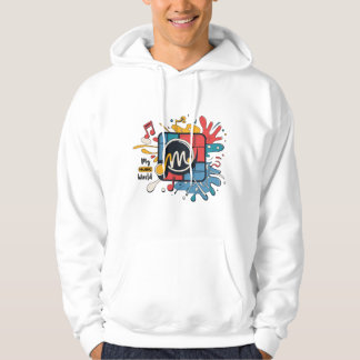 Lebhaftes Musik-Logo-Design - "M" My Music World Hoodie
