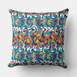 Lebhaftes Muster Abstrakter geometrischer Wellenmu Kissen