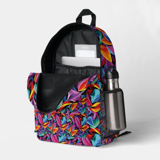 Lebhaftes Muster Bedruckter Rucksack (Rückseitige Ecke links (Offen) )