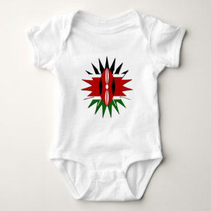 Lebhaftes Muster der kenianischen Flagge: Eine Kun Baby Strampler