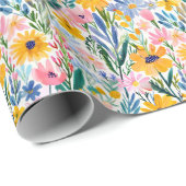 Lebhaftes Muster für die Sommer-Blume Geschenkpapier (Rolleneckpunkt)