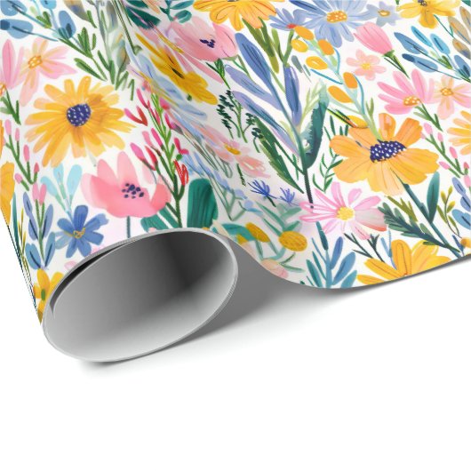 Lebhaftes Muster für die Sommer-Blume Geschenkpapier (Rolleneckpunkt)