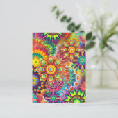 Lebhaftes Muster für farbenfrohe Mandalase Postkarte (Stehend Vorderseite)