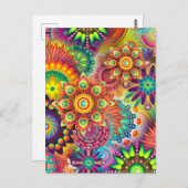 Lebhaftes Muster für farbenfrohe Mandalase Postkarte (Vorne/Hinten)