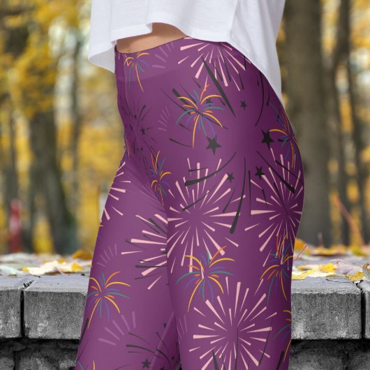 Lebhaftes Muster für Lila Sternexplosion Leggings