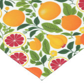Lebhaftes Muster für Zitrusfrüchte, Birnen und Blä Kurzer Tischläufer (Ecke)