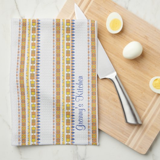 Lebhaftes Muster Granny's Küche jeden Text Geschirrtuch (Viertel Falte)