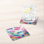 Lebhaftes Muster tropischer Fische Wasserfarbenwel Rechteckiger Pappuntersetzer (Vor Ort)