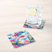 Lebhaftes Muster tropischer Fische Wasserfarbenwel Rechteckiger Pappuntersetzer (Vor Ort)