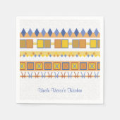 Lebhaftes Muster Uncle's Kitchen Blue Symbole Serviette (Vorderseite)
