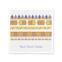 Lebhaftes Muster Uncle's Kitchen Blue Symbole