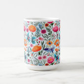 Lebhaftes Nahtloses Blumendesign mit frischen Blum Verwandlungstasse (Zentrum)