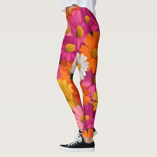 Lebhaftes, nahtloses Daisy-Muster Leggings (Links)