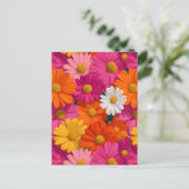 Lebhaftes, nahtloses Daisy-Muster Postkarte (Stehend Vorderseite)
