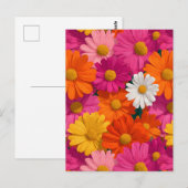 Lebhaftes, nahtloses Daisy-Muster Postkarte (Vorne/Hinten)