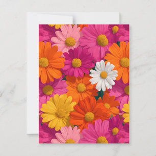 Lebhaftes, nahtloses Daisy-Muster Postkarte