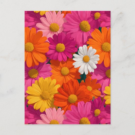 Lebhaftes, nahtloses Daisy-Muster Postkarte (Vorderseite)
