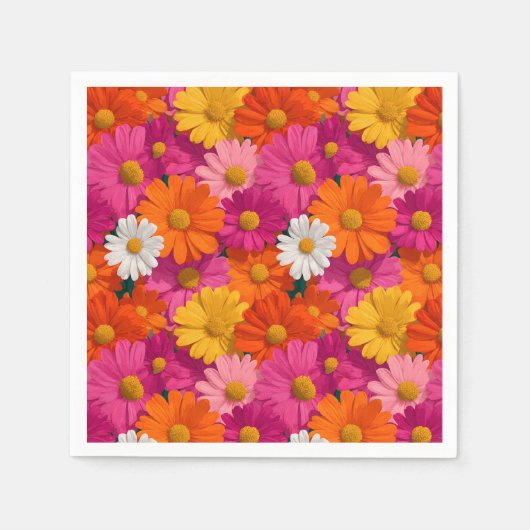 Lebhaftes, nahtloses Daisy-Muster Serviette (Vorderseite)
