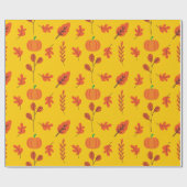 Lebhaftes nahtloses Wrapping Paper: Herbstpumpen Geschenkpapier (Flach)