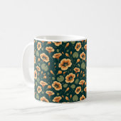 Lebhaftes Nasturtium-Muster Kaffeetasse (Vorderseite Links)