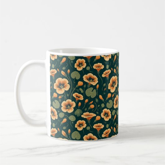 Lebhaftes Nasturtium-Muster Kaffeetasse (Links)