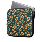 Lebhaftes Nasturtium-Muster Laptopschutzhülle (Vorderseite Links)