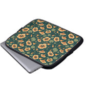 Lebhaftes Nasturtium-Muster Laptopschutzhülle (Vorne Knopf)