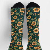 Lebhaftes Nasturtium-Muster Socken (Oben)