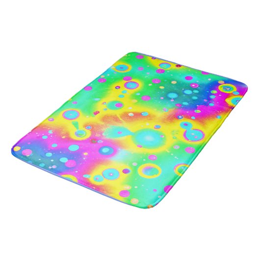 Lebhaftes Neon Blaze Muster Badematte (Schrägansicht)