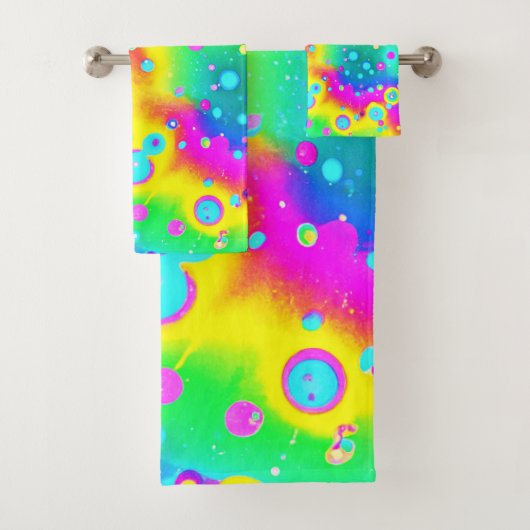 Lebhaftes Neon Blaze Muster Badhandtuch Set (Insitu)