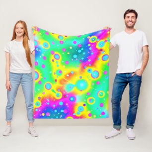 Lebhaftes Neon Blaze Muster Fleecedecke
