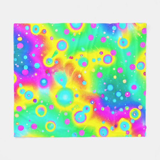 Lebhaftes Neon Blaze Muster Fleecedecke (Vorderseite (Horizontal))