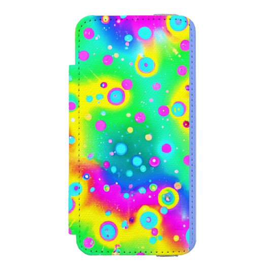 Lebhaftes Neon Blaze Muster Incipio iPhone Geldbeutel-Hülle (Folio Vorderseite)