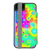 Lebhaftes Neon Blaze Muster Incipio iPhone Geldbeutel-Hülle (Folio Rückseite)