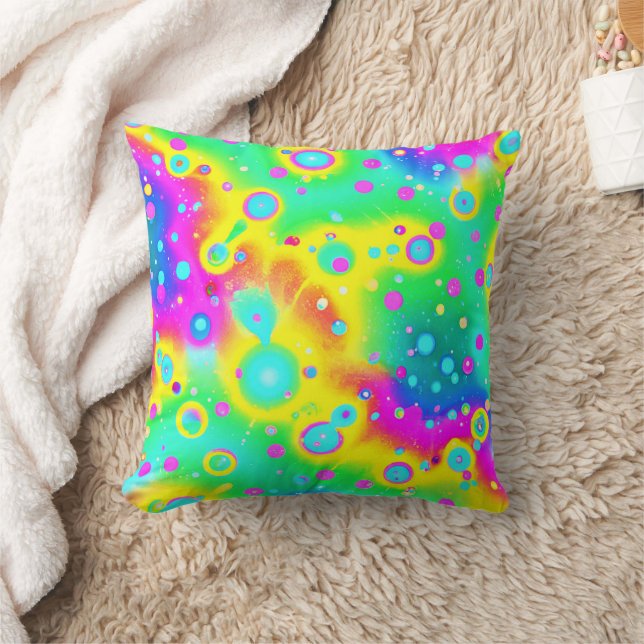 Lebhaftes Neon Blaze Muster Kissen (Decke)