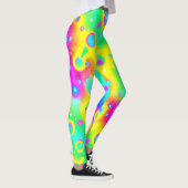 Lebhaftes Neon Blaze Muster Leggings (Rechts)