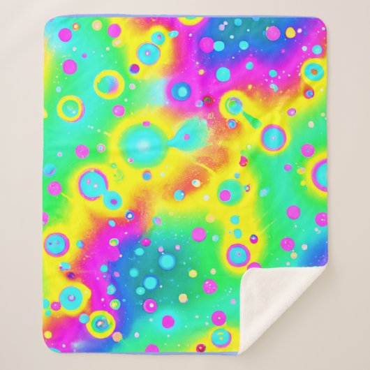 Lebhaftes Neon Blaze Muster Sherpadecke (Vorderseite)