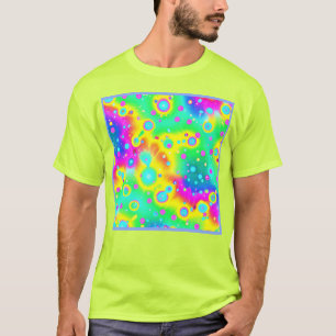 Lebhaftes Neon Blaze Muster T-Shirt