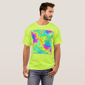 Lebhaftes Neon Blaze Muster T-Shirt (Vorne ganz)