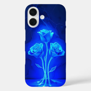 Lebhaftes Neon Blue Rose Case-Mate iPhone Case