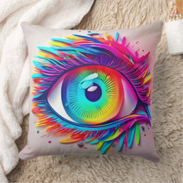 Lebhaftes Neon Eye Abstraktes Kunstwerk Kissen