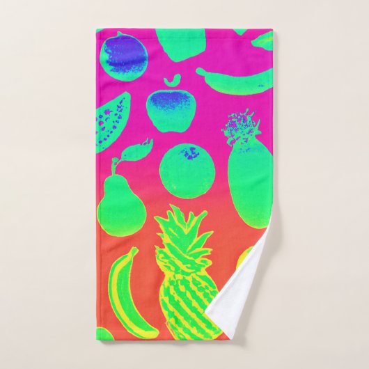 Lebhaftes Neon Fruits-Muster Badhandtuch Set (Handtuch)