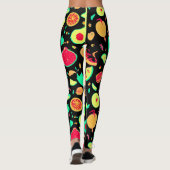 Lebhaftes Neon Fruits-Muster Leggings (Rückseite)