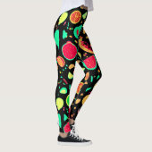 Lebhaftes Neon Fruits-Muster Leggings (Rechts)