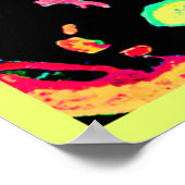 Lebhaftes Neon Fruits-Muster Poster (Ecke)