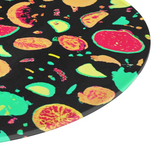 Lebhaftes Neon Fruits-Muster Schneidebrett (Ecke)